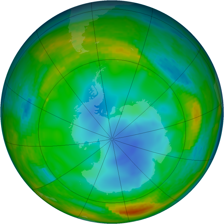 Antarctic ozone map for 26 July 1994